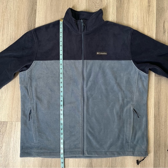 Men’s Columbia Fleece Jacket XXL Full Zip Blue - Picture 10 of 11